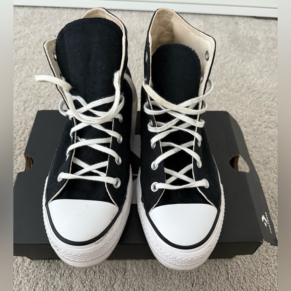 Converse Black and White Canvas High-Top Sneakers